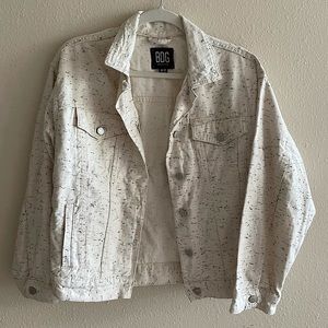 Urban Outfitters BDG Cream Speckled Denim Jacket Size XS